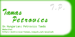 tamas petrovics business card